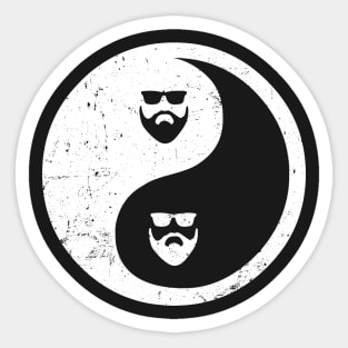 Bearded Man Ying Yang Sticker